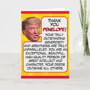Personlig President Donald Trump Tack Helgkort