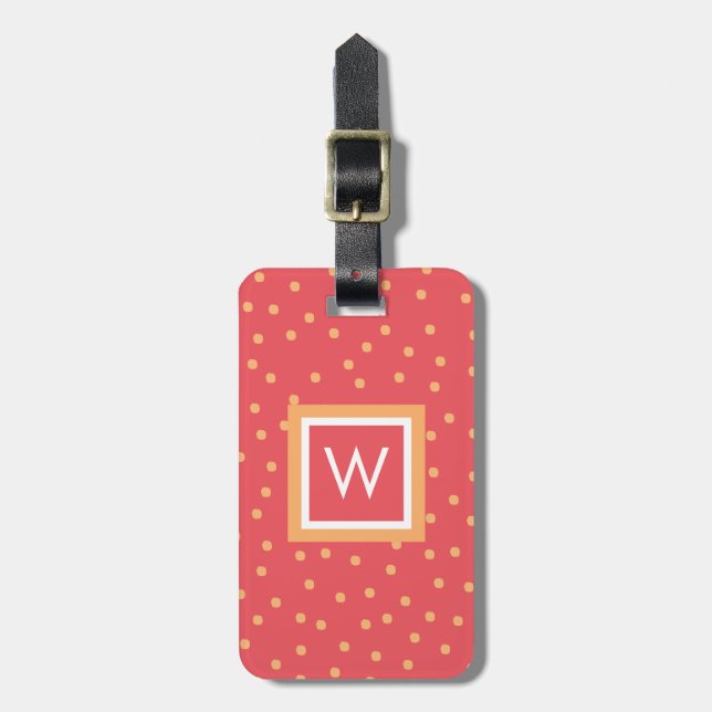 Personlig prickig monogram bagagebricka (Vertikal Framsida)