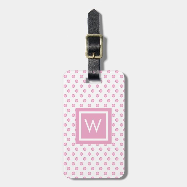Personlig prickig monogram bagagebricka (Vertikal Framsida)