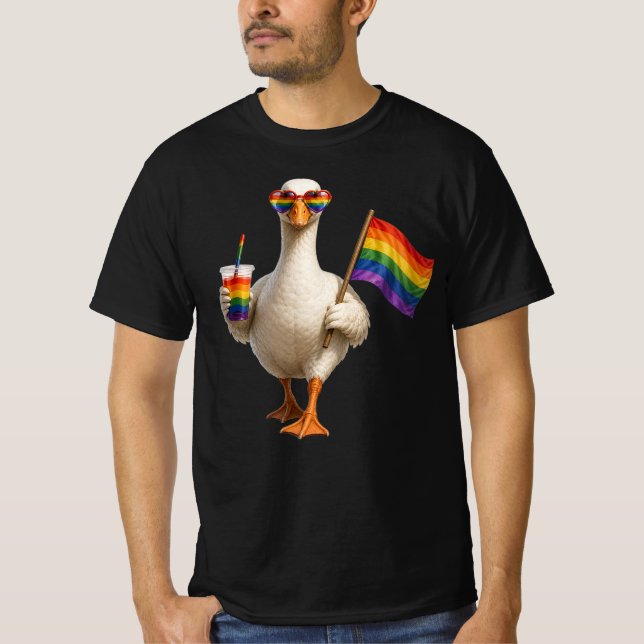 Personlig Pride-Gås | Anpassad Text | HBT  T Shirt (Framsida)