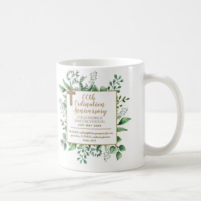 Personlig Priest Ordination Anniury Gift Kaffemugg (Höger)