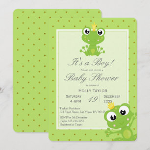 Personlig Prince Frog Baby Shower-inbjudan Inbjudningar