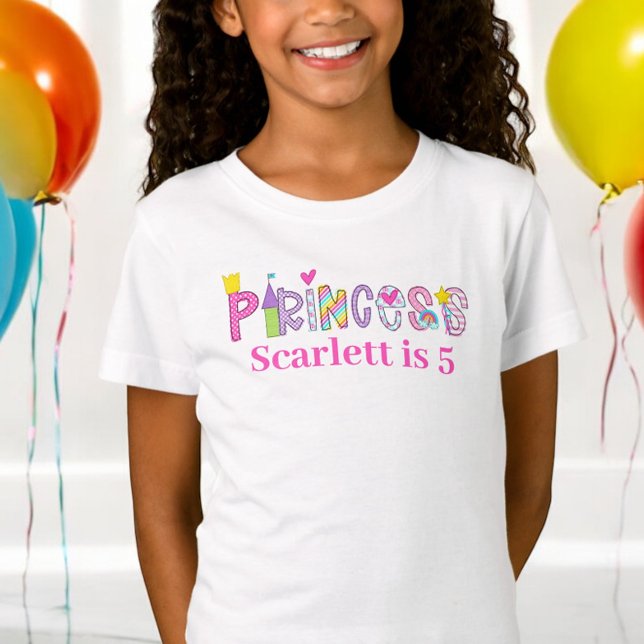 Personlig Princess Alphabet Birthday T Shirt (Skapare uppladdad)