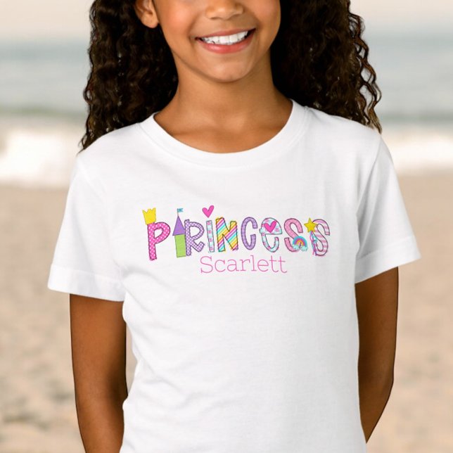 Personlig Princess Alphabet Krona Castle Trollspö T Shirt (Skapare uppladdad)