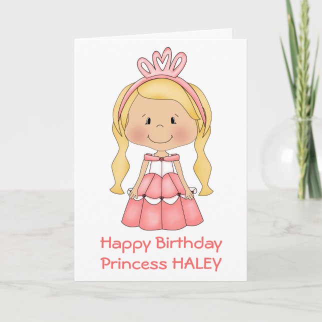 Personlig Princess Birthday-kort Kort (Framsida)