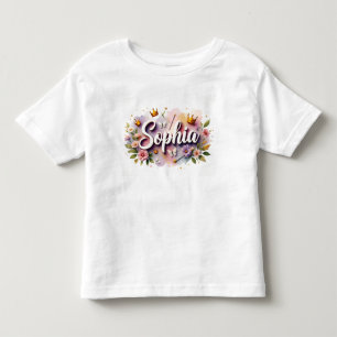 Personlig Princess Blommigt Kids T-Shirt