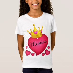 Personlig Princess Krona Hearts T Shirt