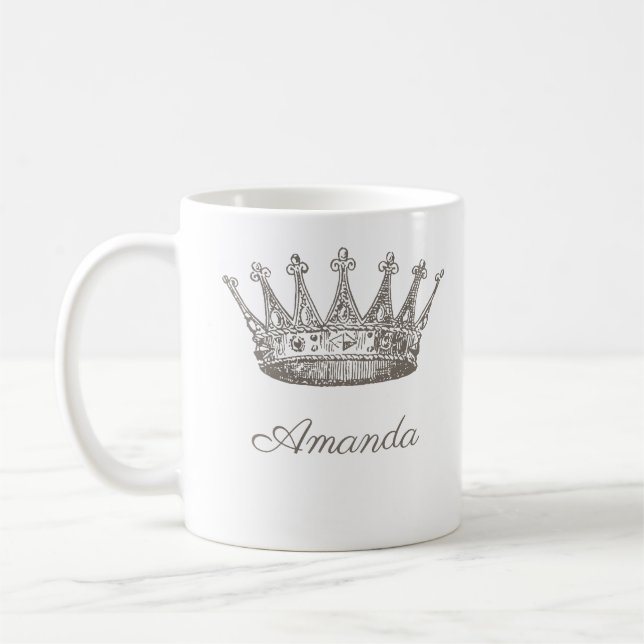 Personlig Princess Krona Tiara Kaffemugg (Vänster)