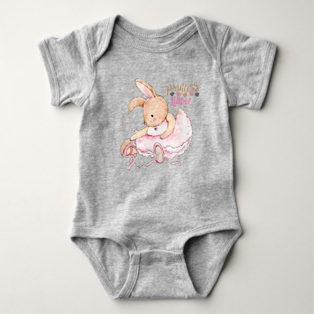 Personlig Princess Lilibet Ballerina Rabbit T Shirt (Framsida)