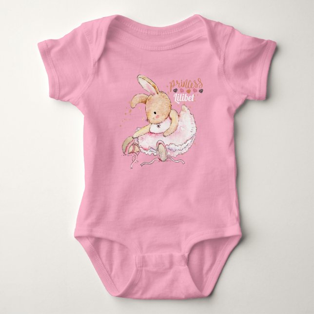 Personlig Princess Lilibet Ballerina Rabbit T Shirt (Framsida)