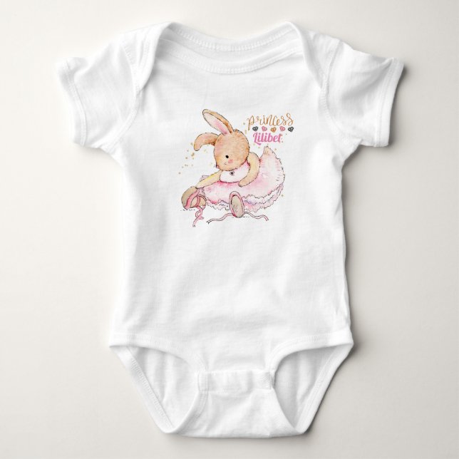 Personlig Princess Lilibet Ballerina Rabbit T Shirt (Framsida)