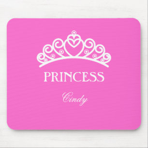 Personlig princess mousepad i rosa med namn musmatta