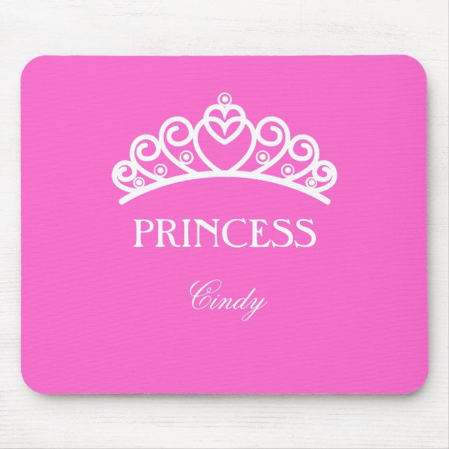 Personlig princess mousepad i rosa med namn musmatta (Framsidan)