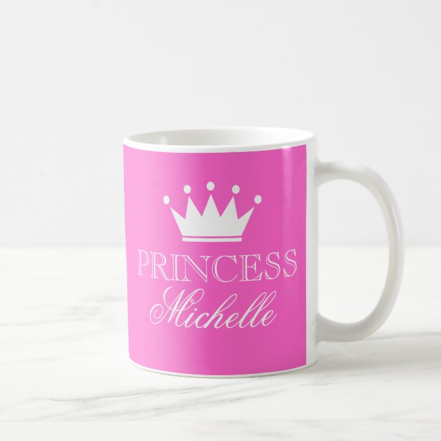 Personlig princess mugg i rosa med eget namn (Höger)
