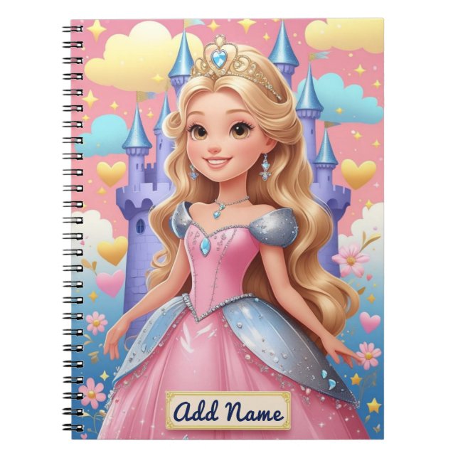 Personlig Princess Notebook Anteckningsbok (Framsidan)