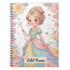 Personlig Princess Notebook - Lägg till Namn Anteckningsbok