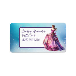 Personlig Princess School Adressetikett