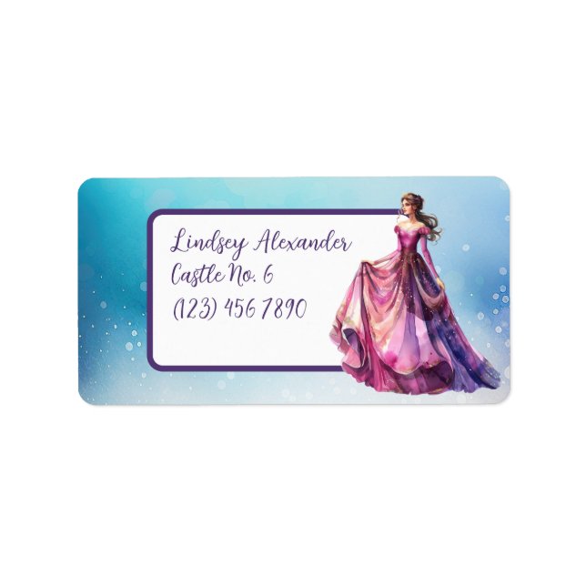 Personlig Princess School Adressetikett (Framsidan)