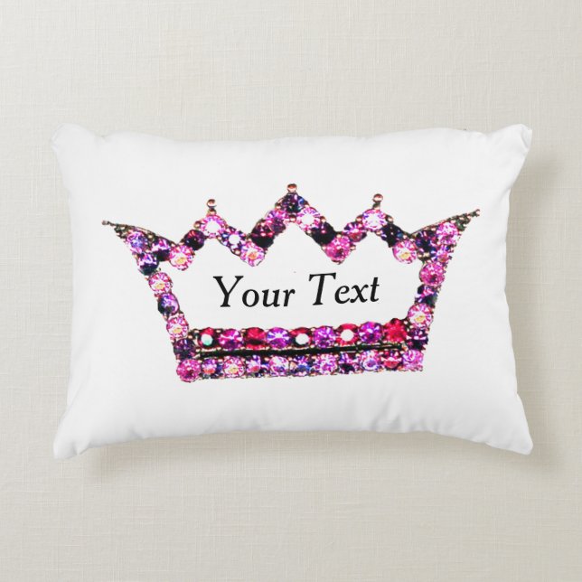Personlig "Princess Tiara" accent Pillow Prydnadskudde (Framsidan)