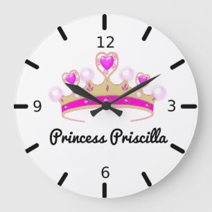 Personlig Princess Tiara Stor Klocka