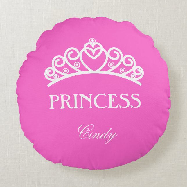Personlig prinsessa kuddar vid rosa med namn (Framsidan)