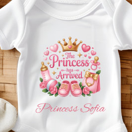 Personlig Prinsessan Har Anlänt Babyflicka T Shirt