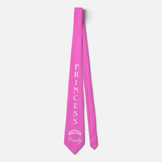 Personlig prinsessan knyter i rosa med namn slips (Framsida)