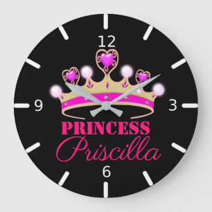 Personlig Prinsessan Tiara Stor Klocka
