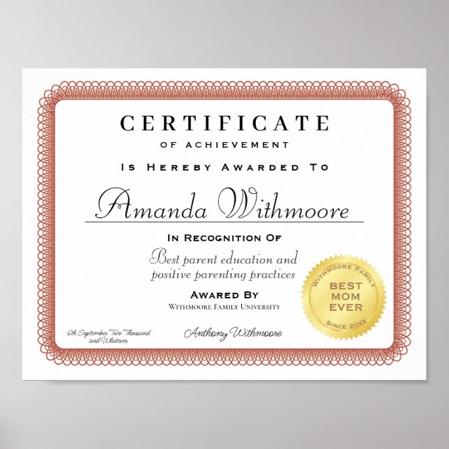 Personlig Professionell examensbevis Poster (Framsidan)