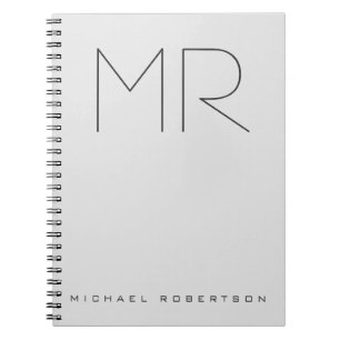 Personlig Professionell Monogram minimalistiskt Gr Anteckningsbok