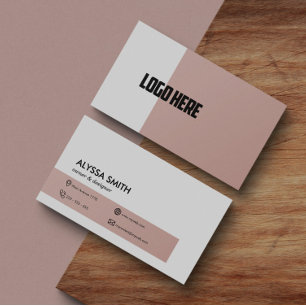 Personlig Professionell Ro Rosa Elegant Logotyp Visitkort