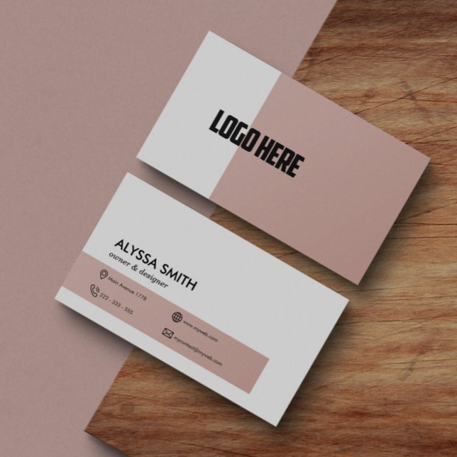 Personlig Professionell Ro Rosa Elegant Logotyp Visitkort (Skapare uppladdad)
