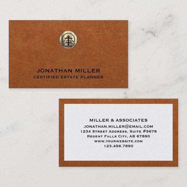 Personlig Professionell Sable Leather Print Visitkort (Fram/baksida)