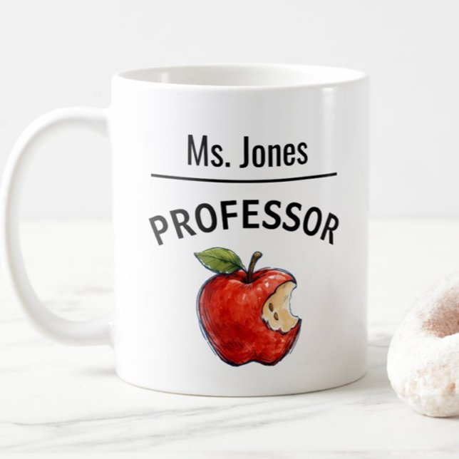 Personlig PROFESSOR Namn Äpple Present Kaffemugg (Skapare uppladdad)