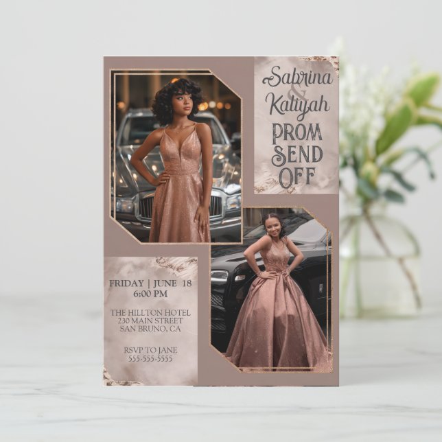 Personlig Prom-sändning Skicka par-foto från Stude Inbjudningar (Stående Fram)