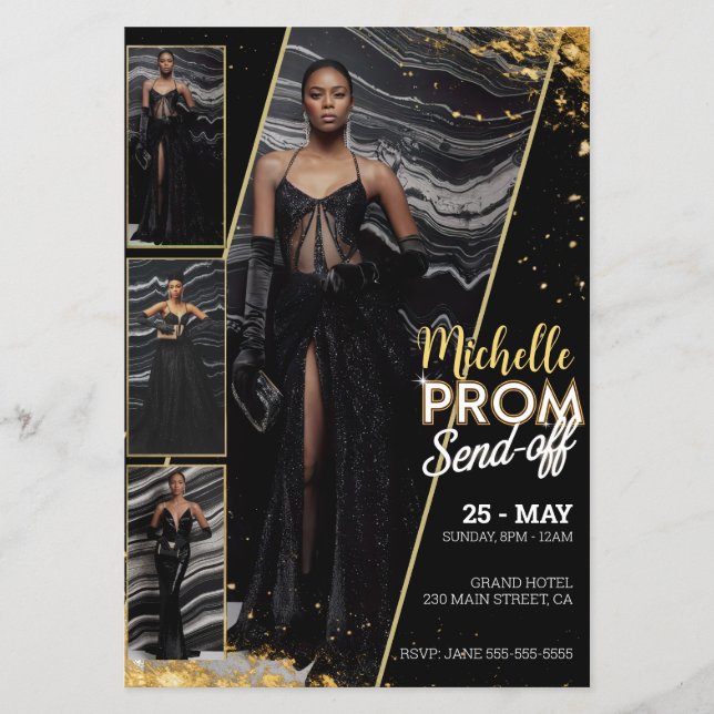 Personlig PROM SEND-OFF Photo Glamous Mode Flygblad (Framsidan)
