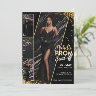 Personlig PROM SEND-OFF Photo Glamous Mode Inbjudningar