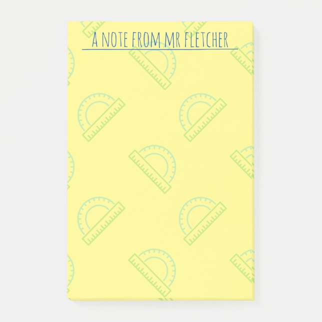 Personlig Protraktor Math Mönster Post-it Block (Framsida)