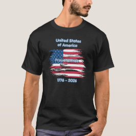 Personlig Proud and Free USA 250-årsjubileum T Shirt