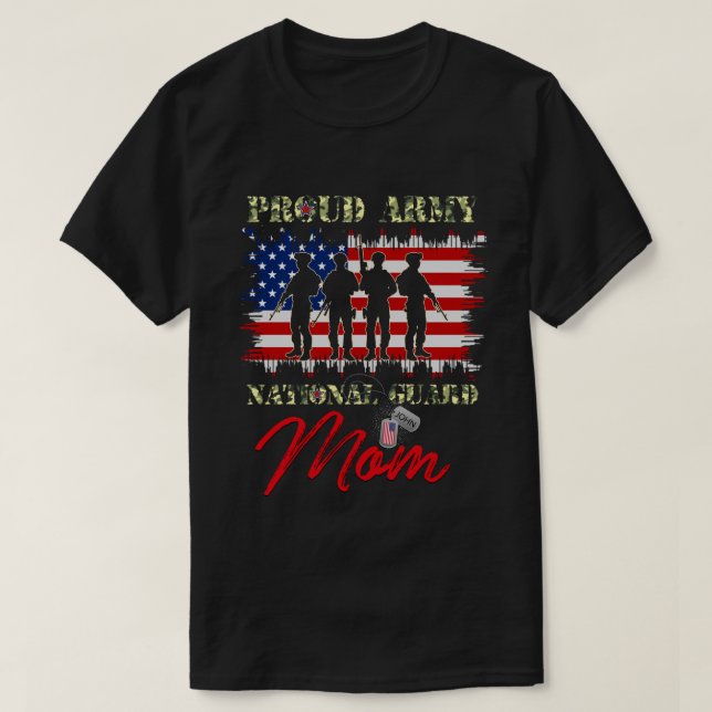 PERSONLIG Proud Army National Guard Mamma T Shirt (Design framsida)