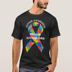 Personlig Proud Autism Pappa Puzzle Ribbon T Shirt