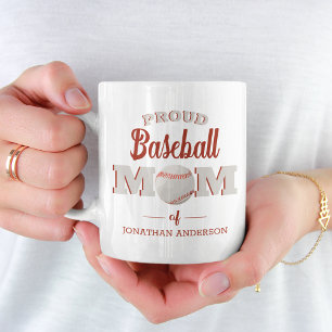 Personlig Proud Baseball Mamma Coffee Mugg