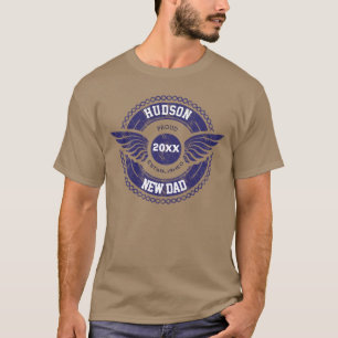 Personlig Proud New Pappa Etablerad Tee Shirt