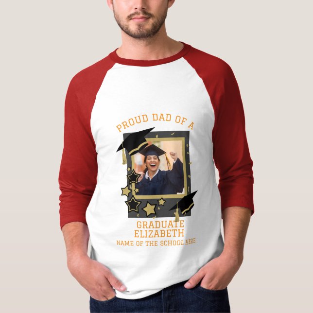Personlig Proud Pappa i ett foto från Student T Shirt (Framsida)