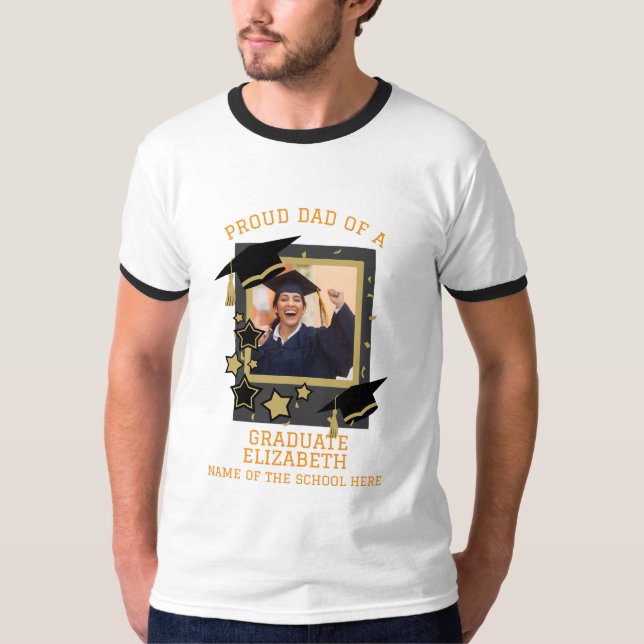 Personlig Proud Pappa i ett foto från Student T Shirt (Framsida)