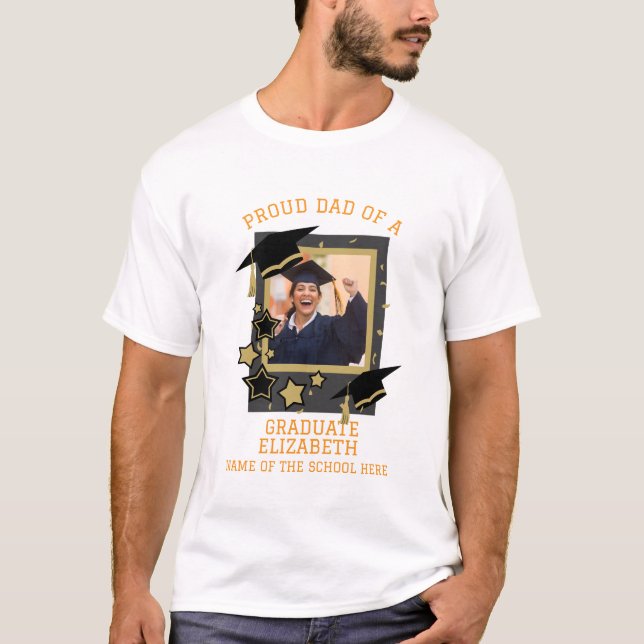 Personlig Proud Pappa i ett foto från Student T Shirt (Framsida)