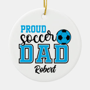 Personlig Proud Soccer Pappa Julgransprydnad Keramik