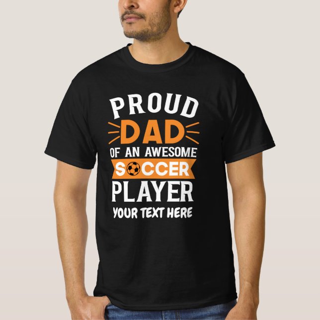 Personlig Proud Soccer Pappa T Shirt (Framsida)