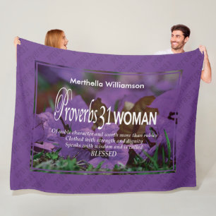 Personlig Proverbs 31 Woman Fleecefilt
