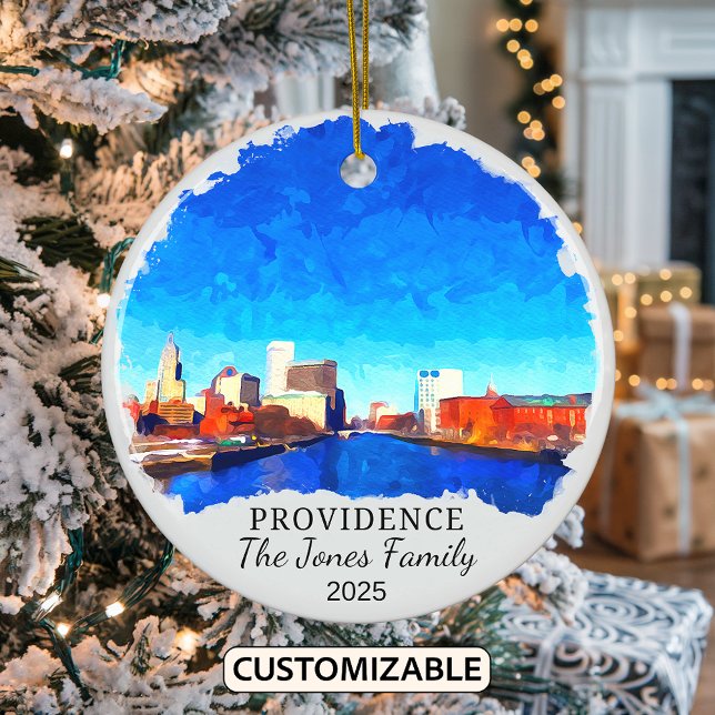 Personlig Providence Ornament, Rhode island Julgransprydnad Keramik (Skapare uppladdad)